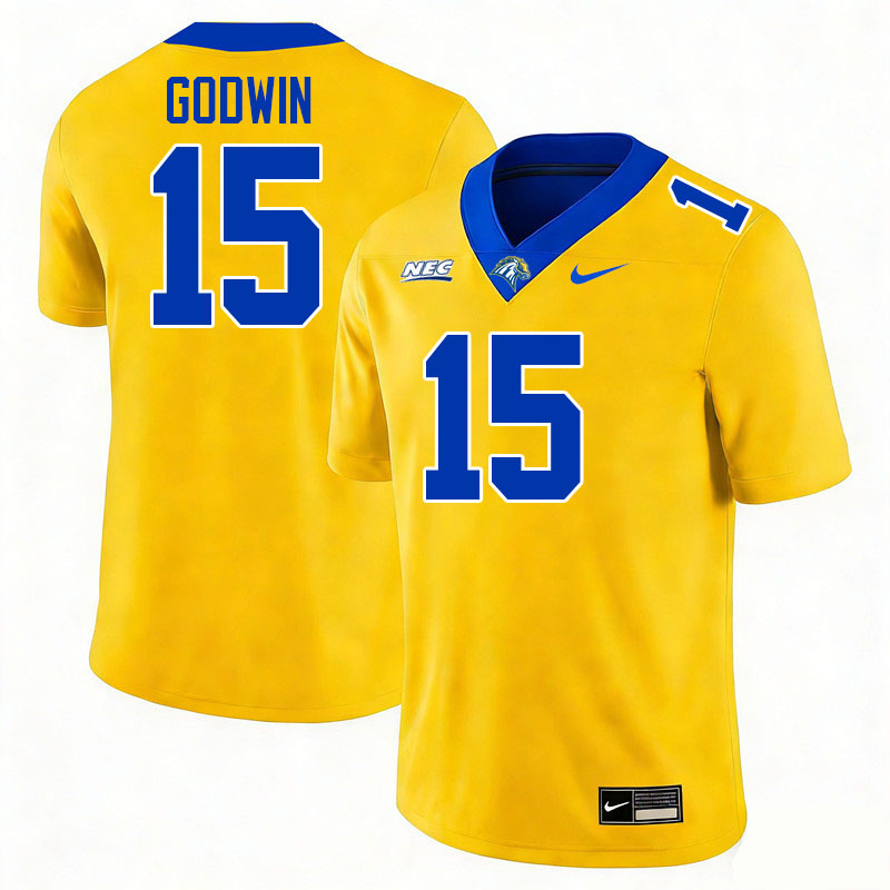 New Haven Chargers #15 Liam Godwin College Football Jerseys,Uniforms Stitched-Gold